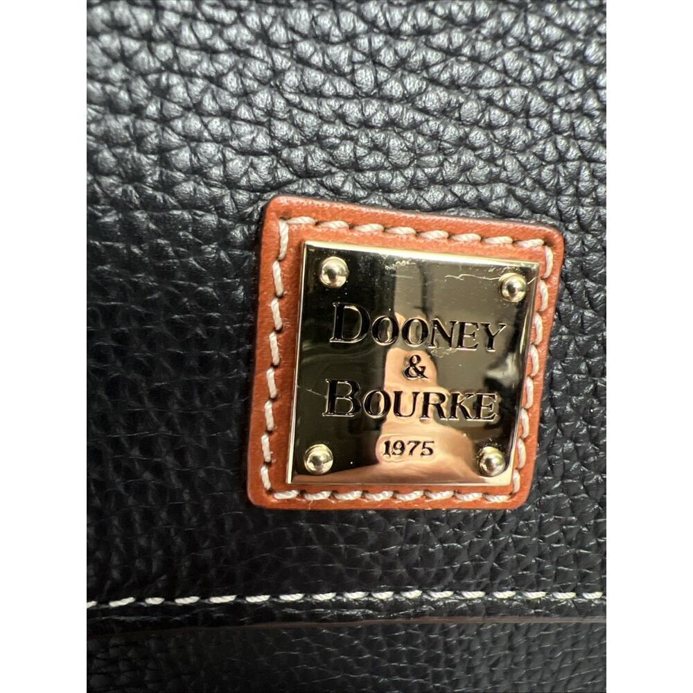 Dooney & Bourke Crossbody Black Pebble Grain Leather Letter Carrier Purse - Picture 2 of 13